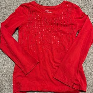Girls red long sleeve shirt size 7/8